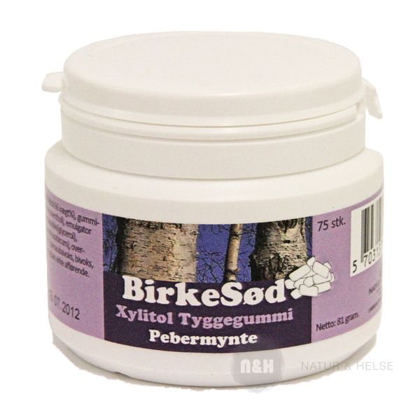 Birkes�d Xylitol Tyggegummi Pebermynte 75 stk.